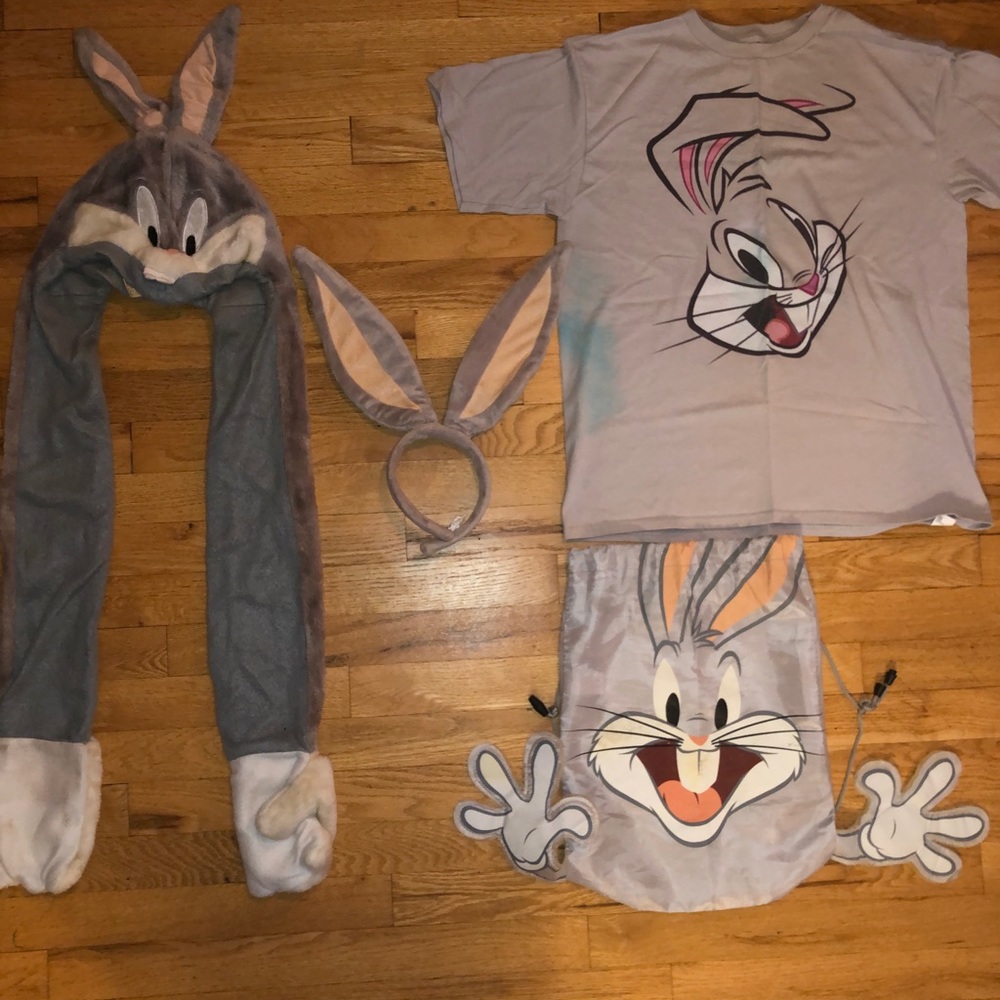 Bugs Bunny T-Shirt, Bunny Ears, Headgear, Bag
